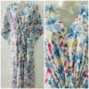 Blue Moonlight Flower Garden Print Cotton Maternity Kaftan