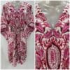 Pink Coral Reef Print Rayon Mid-Length Maternity Kaftan Dress