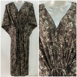 Wood shade Pine Leafy Print Cotton Maternity Kaftan