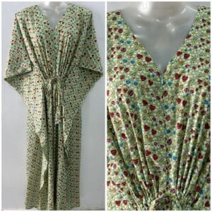 Green Shade Cute Shades Print Cotton Maternity Kaftan