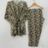 Brown Shade Bale Garden Print Cotton Maternity Kaftan Co-Ord Set