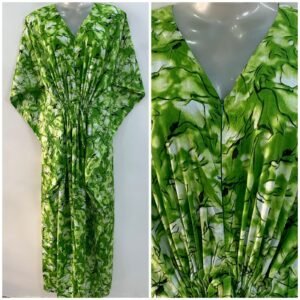 Green shade Landscape Print Rayon Maternity Kaftan