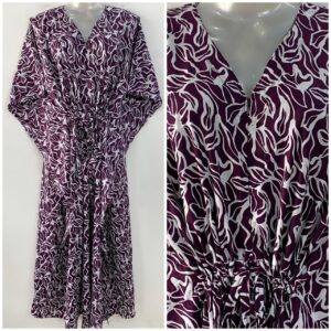 Purple shade Roots Print Cotton Maternity Nursing Kaftan
