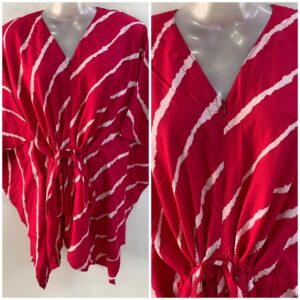Pink Shade Stripe Print Rayon Nursing Maternity Kaftan Tops
