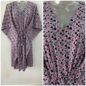 Grey Shade Cute Shades Print Mid-Length Cotton Maternity Kaftan Dress