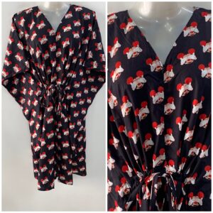 Black shade Disney Mickey Mouse Print Mid-Length Cotton Maternity Kaftan Dress